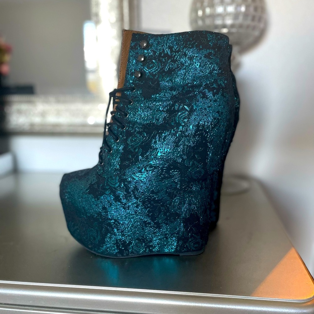 Jeffrey Campbell platform wedge ankle boots